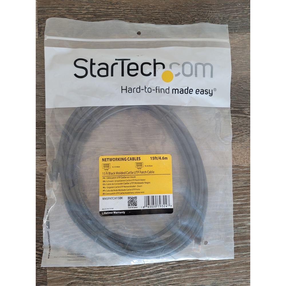 StarTech.com‎ 15ft Black Molded Cat5e UTP Patch Cable - Networking Cables